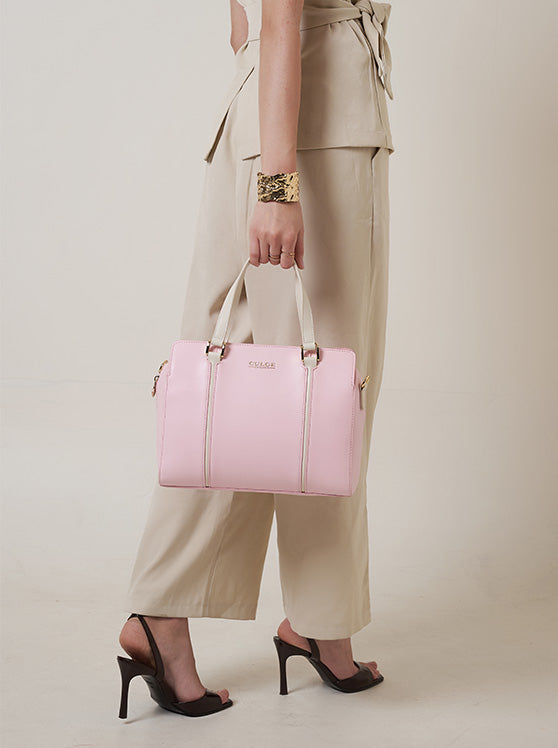 Culge Chicago "The Adler" Minimalist Dome Satchel – Blush Pink-5