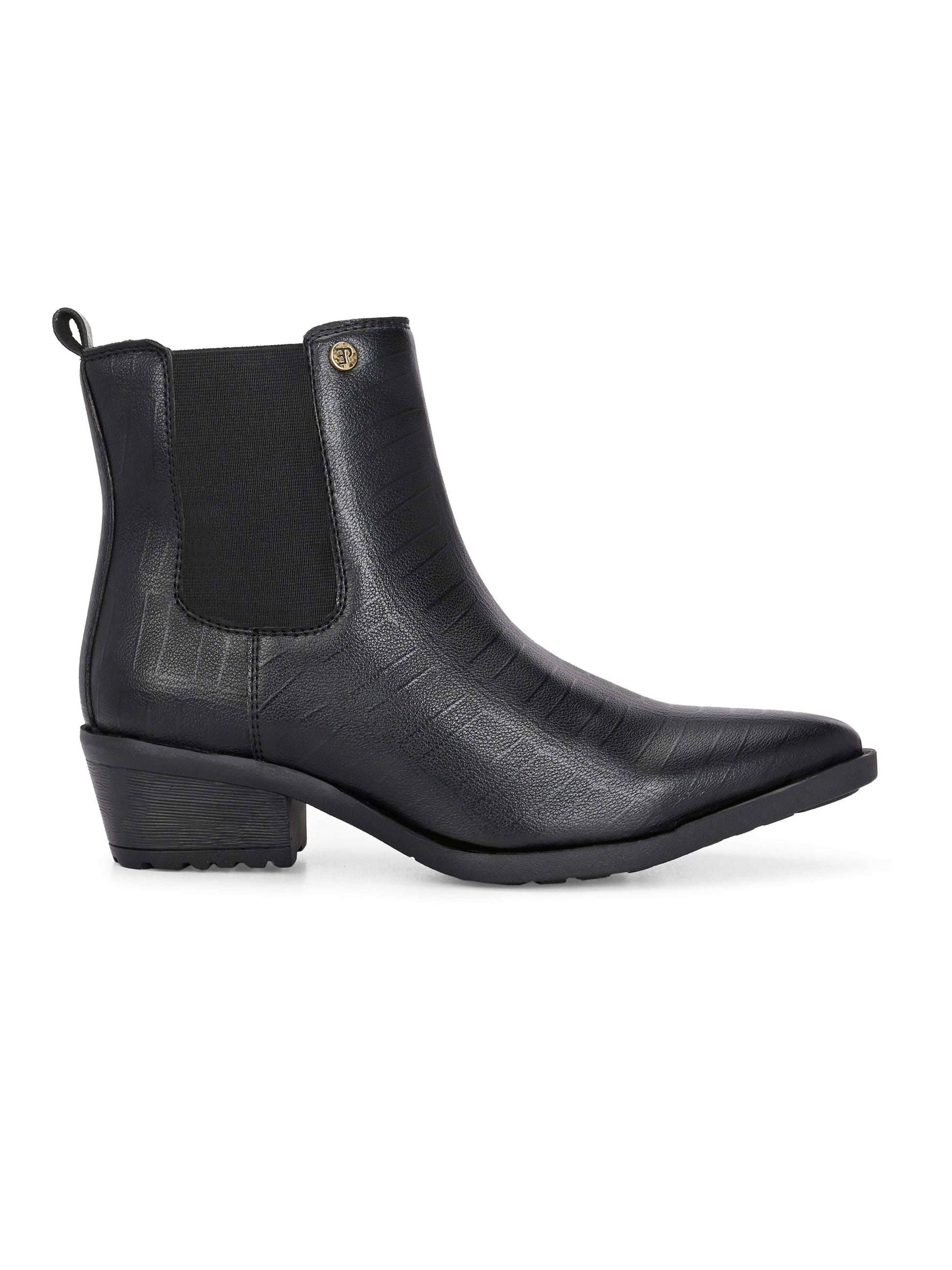 EL PASO Women Faux Leather Casual Slip On Boots-2