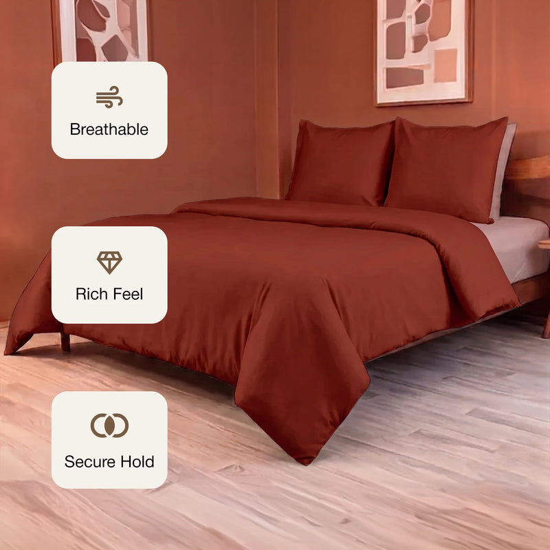 Fort Mellow - Solid Duvet Cover (Maroon)-3
