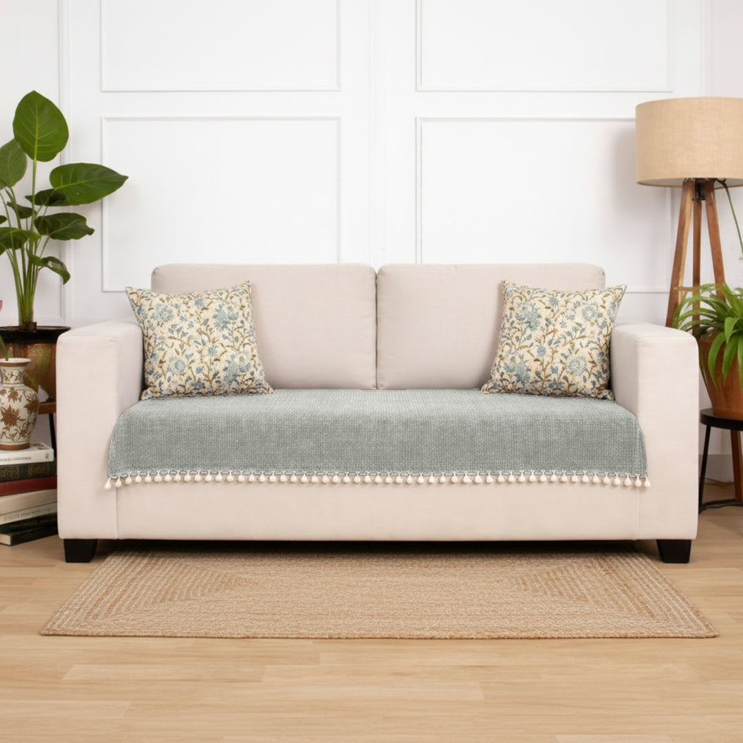 Chenille Silver Grey Sofa Cover-5