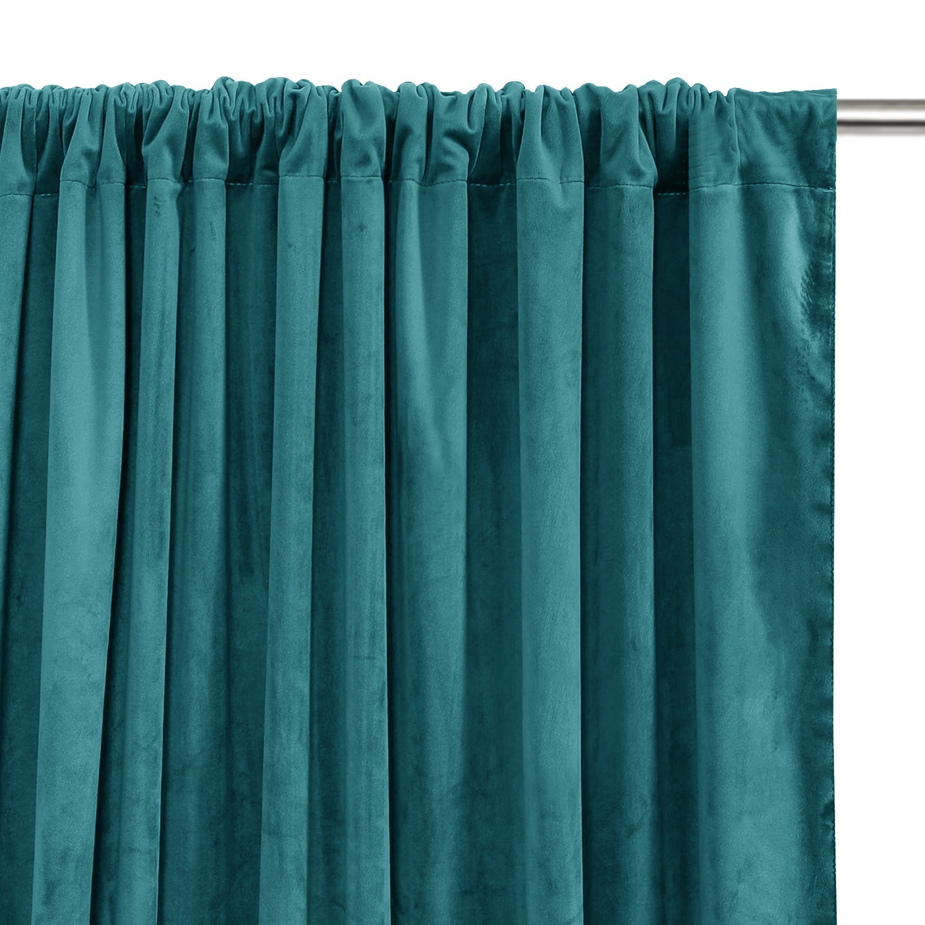 Fort Royal - Rod Pocket Velvet Curtain (Turquoise)-3