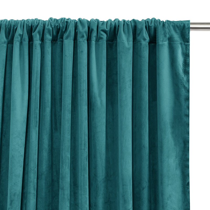 Fort Royal - Rod Pocket Velvet Curtain (Turquoise)-3