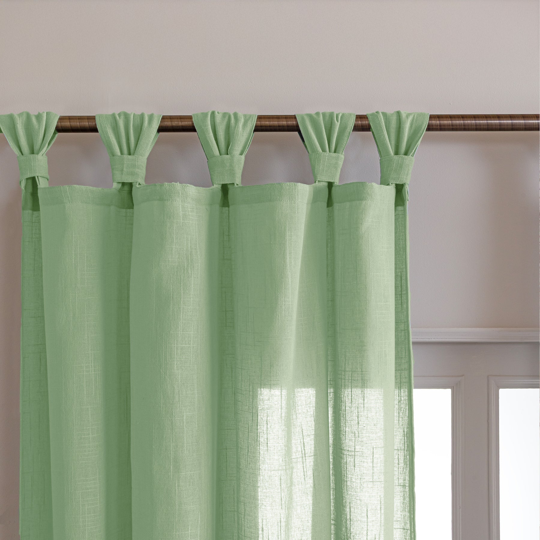 Fort Absolute - Twist Tab Top Sheer Curtain (Mint Green)-3