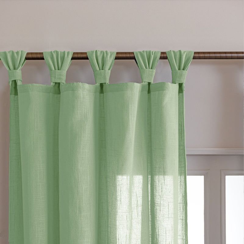 Fort Absolute - Twist Tab Top Sheer Curtain (Mint Green)-3