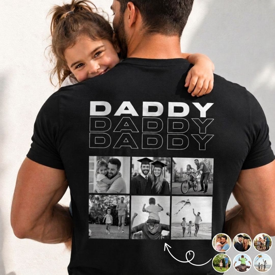 Personalized Photo Collage T-Shirt – Papa, Daddy, Mummy or Any Name-7
