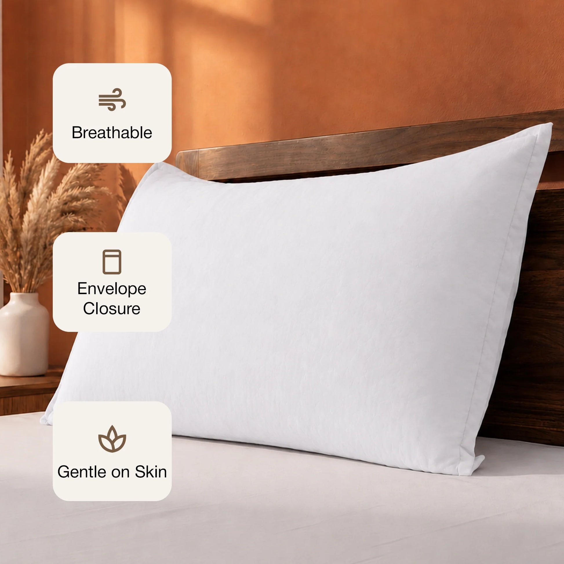 Fort Nightingale - Solid Pillow Cover (White) (Bedsheet Excluded)-3