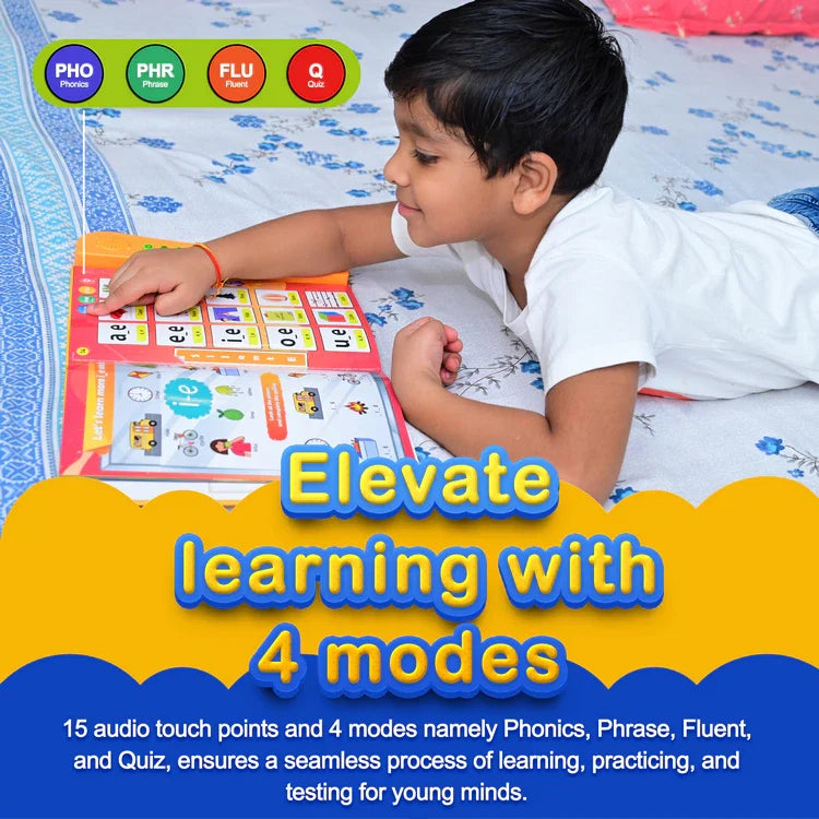 Kiddale Musical Phonics Book(2-6 years) | Interactive Talking Book for Early Reading, Pronunciation & Speech Development|Rhymes & Stories