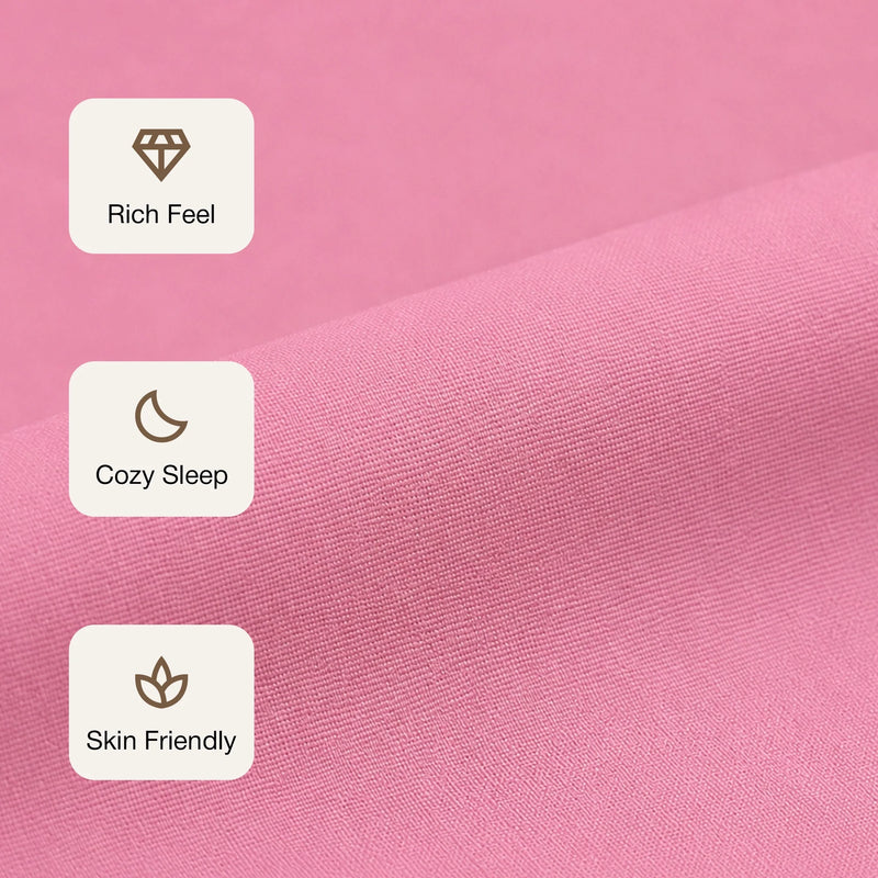 Fort Nightingale - Solid Bedsheet (Pink)-3