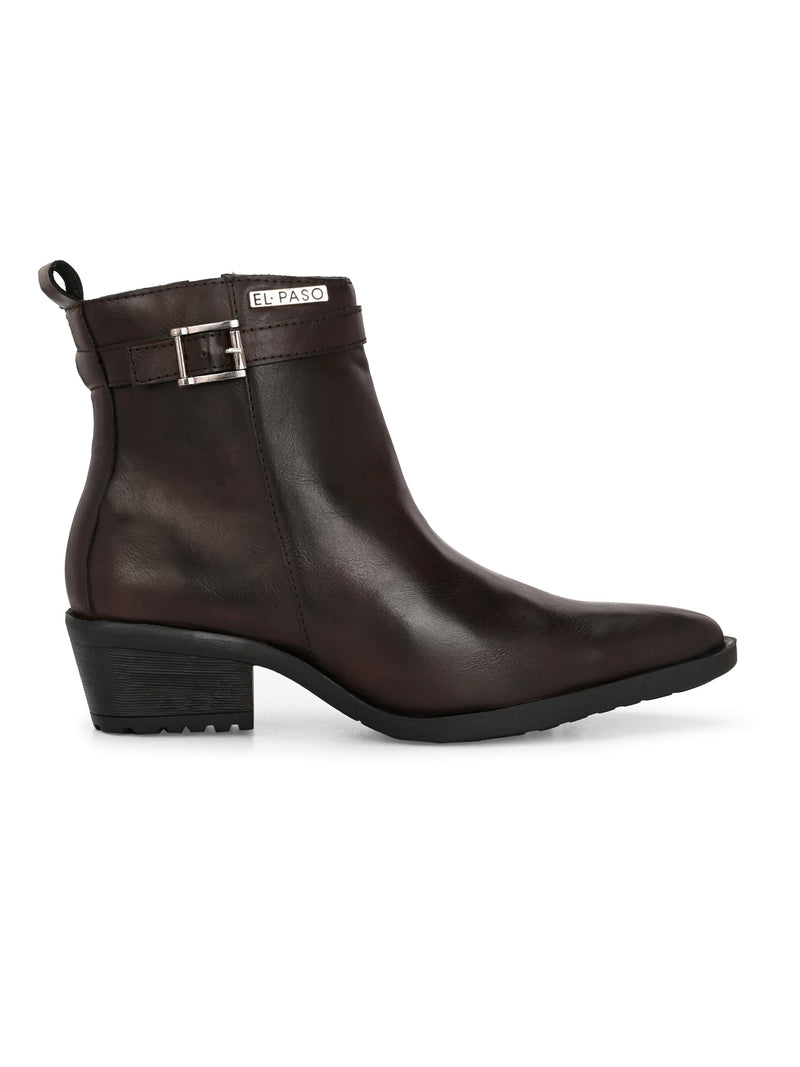 EL PASO Women Faux Leather Casual Slip On Boots-10
