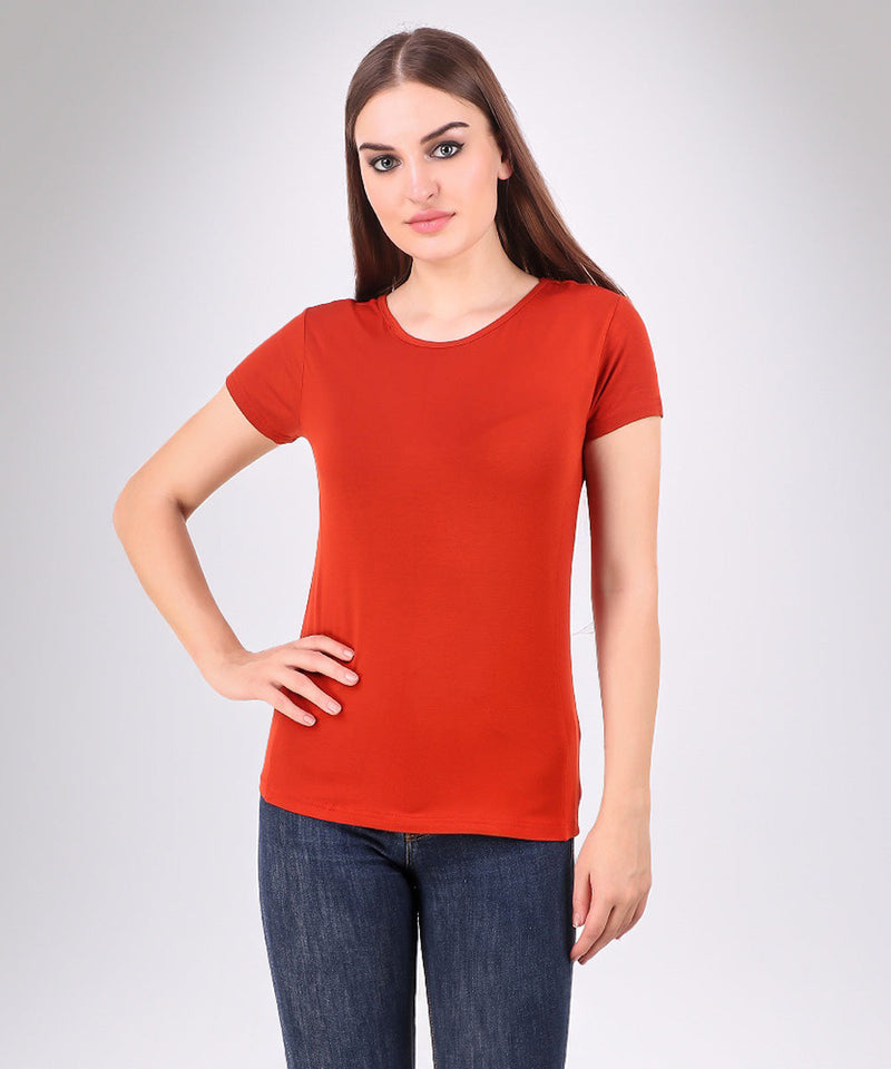 Naturefab Women's Organic Bamboo Tshirt Red-1