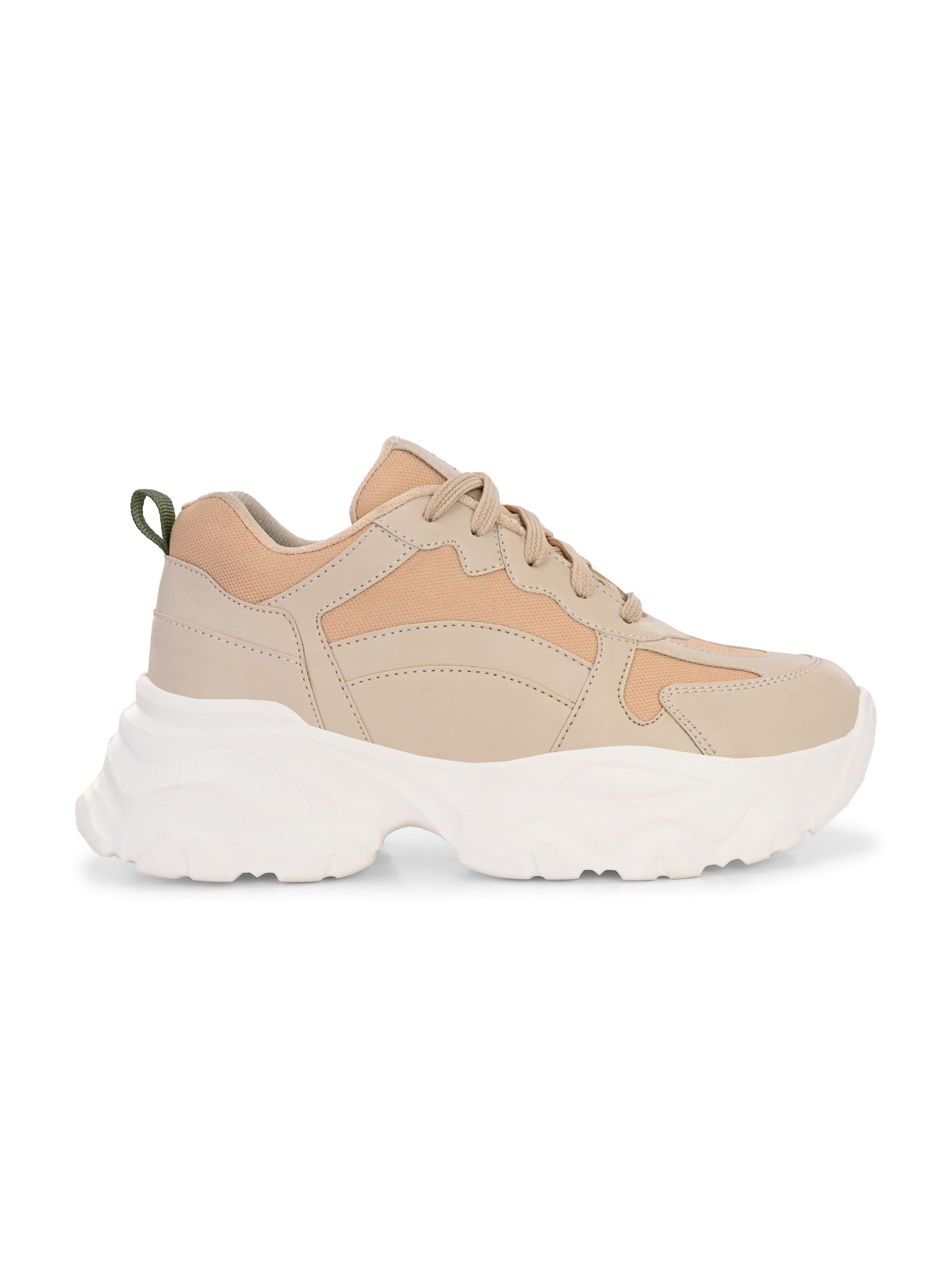 EL PASO Women Faux Leather Casual Lace Up Sneakers-2