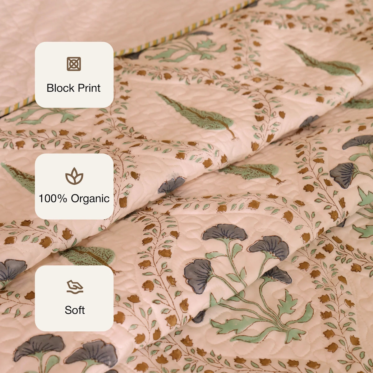Calm Canopy - Handblock Bedcover-3