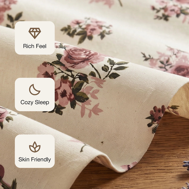 Blush Garden - White Floral Bedsheet-3