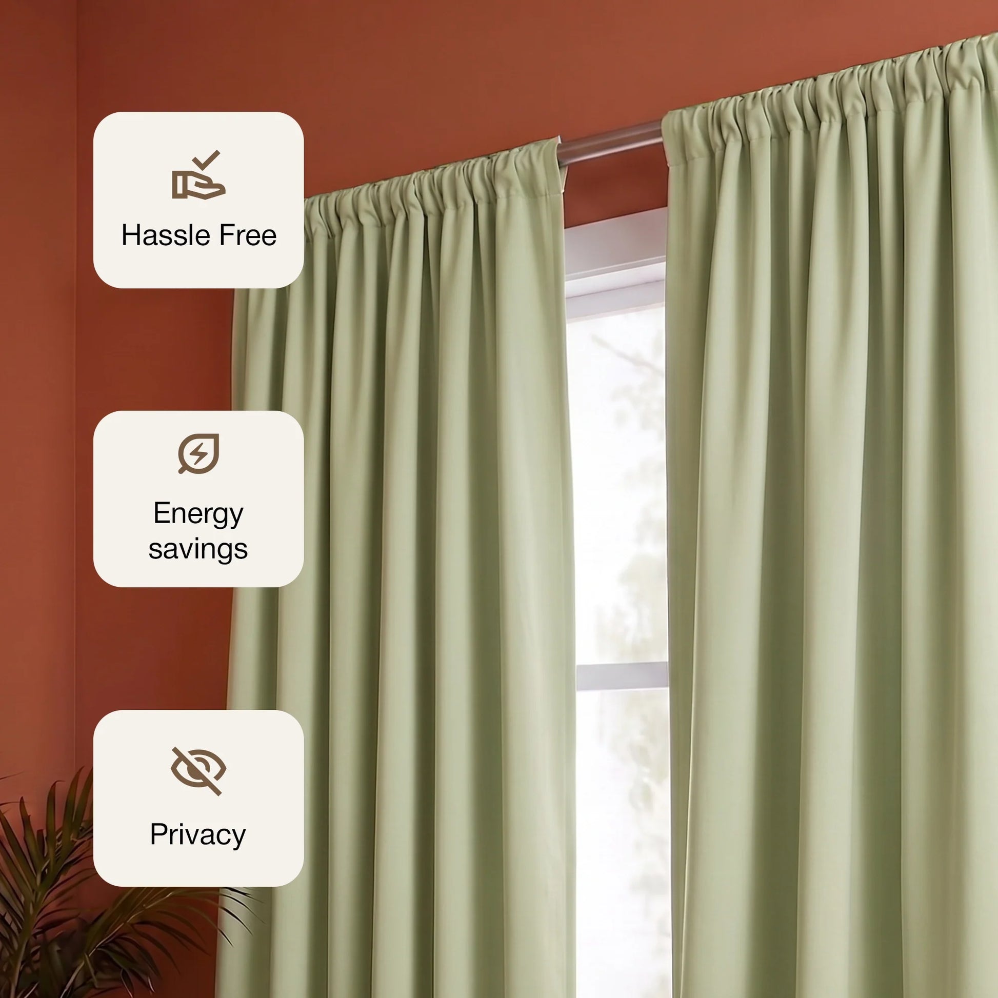 Fort Essential - Rod Pocket Blackout Curtain (Avacado Green)-3