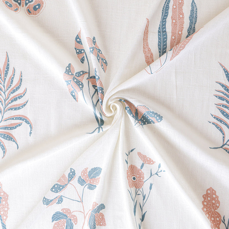 White Lunaria Garden Rod Pocket Printed Sheer Curtain-5