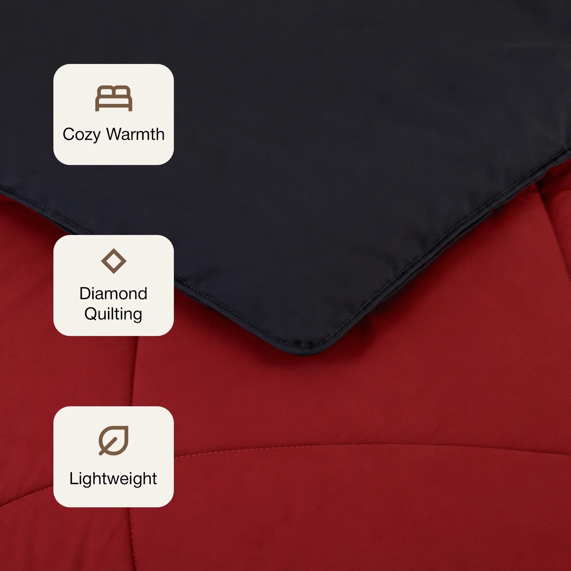 Fort - Reversible Duvet Comforter (Black & Maroon)-3