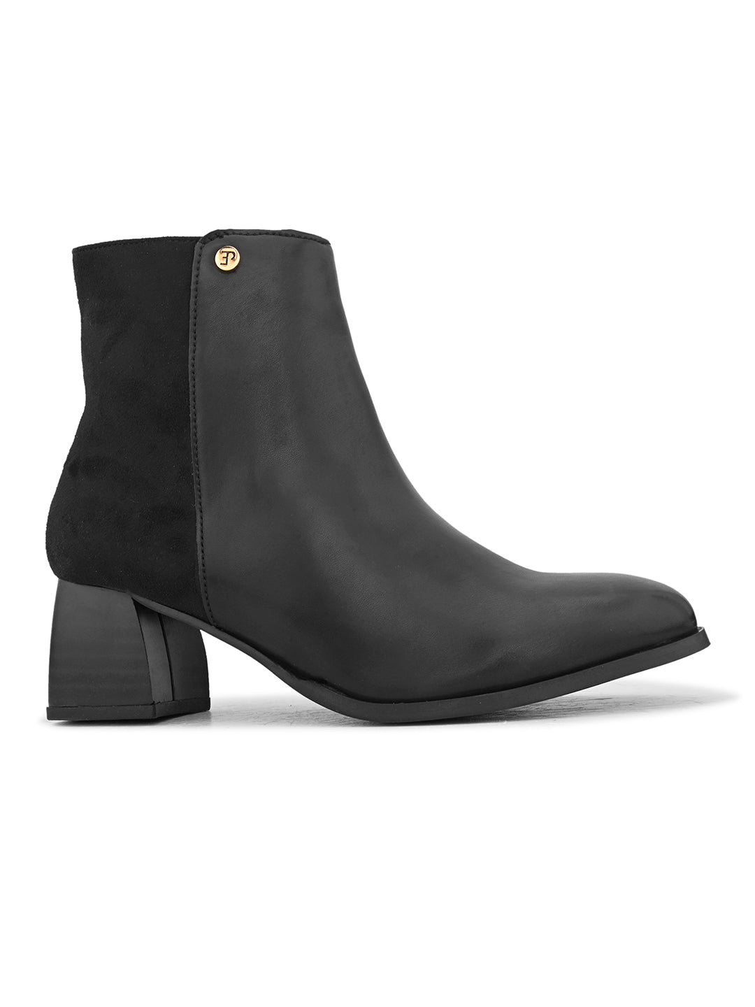 EL PASO Women Black Faux Leather Casual Chelsea Boots-2