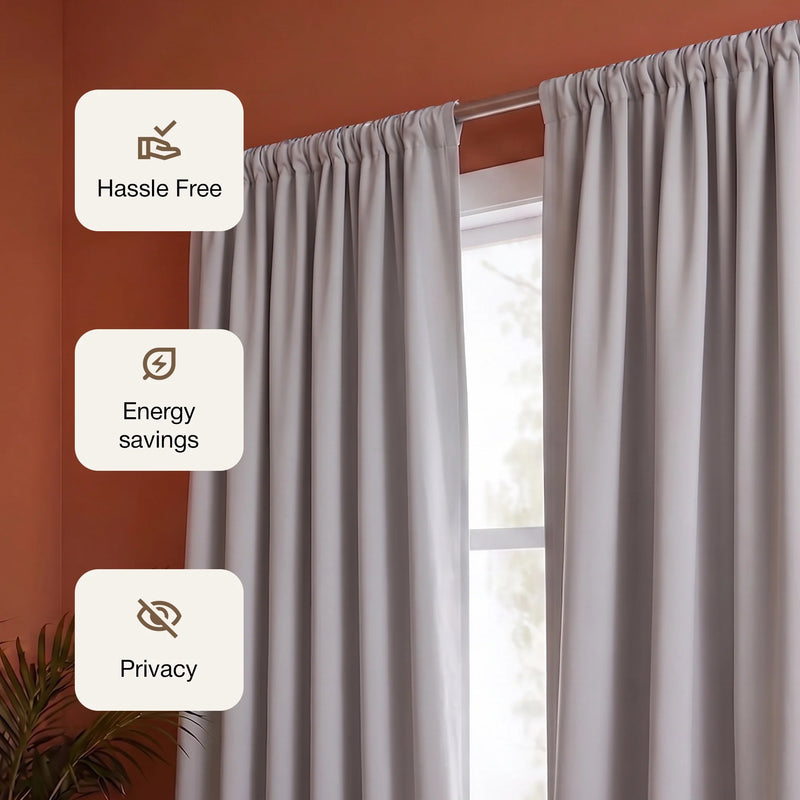 Fort Essential - Rod Pocket Blackout Curtain (Greyish)-3