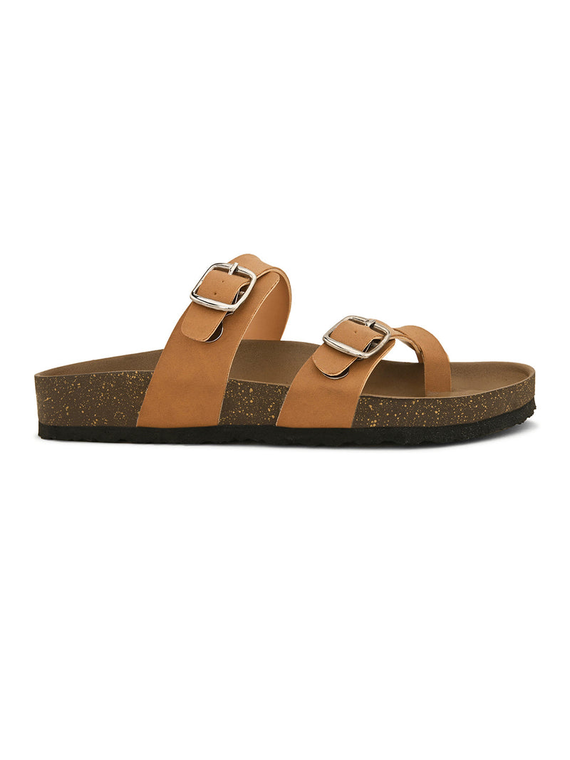 Women One Toe Flats with Buckles-3