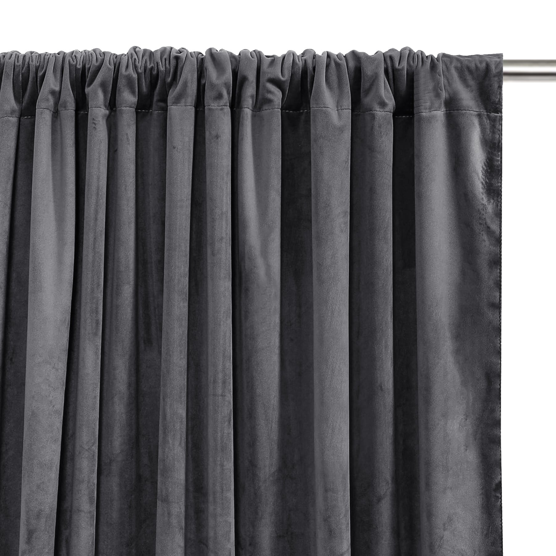 Fort Royal - Rod Pocket Velvet Curtain (Grey)-2