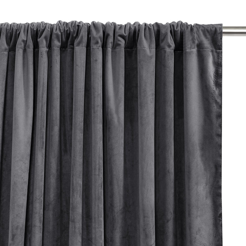 Fort Royal - Rod Pocket Velvet Curtain (Grey)-2