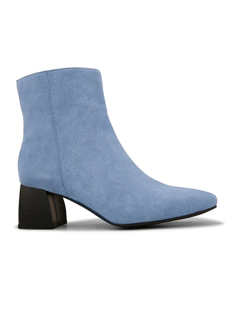 EL PASO Women Blue Faux Leather Casual Chelsea Boots-2