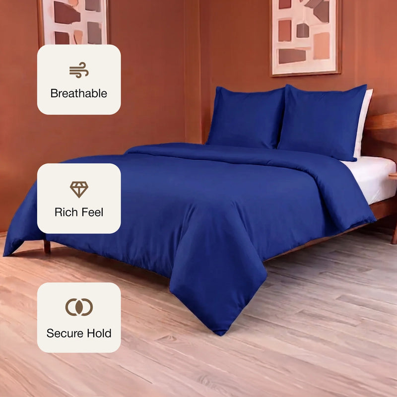 Fort Mellow - Solid Duvet Cover (Navy Blue)-3