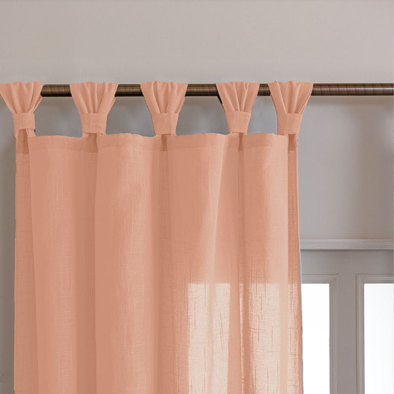 Fort Absolute - Twist Tab Top Sheer Curtain (Peach)-3