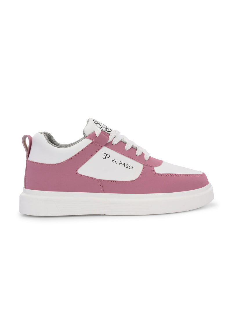 EL PASO Faux Leather Casual Lace Up Sneakers For Women-22