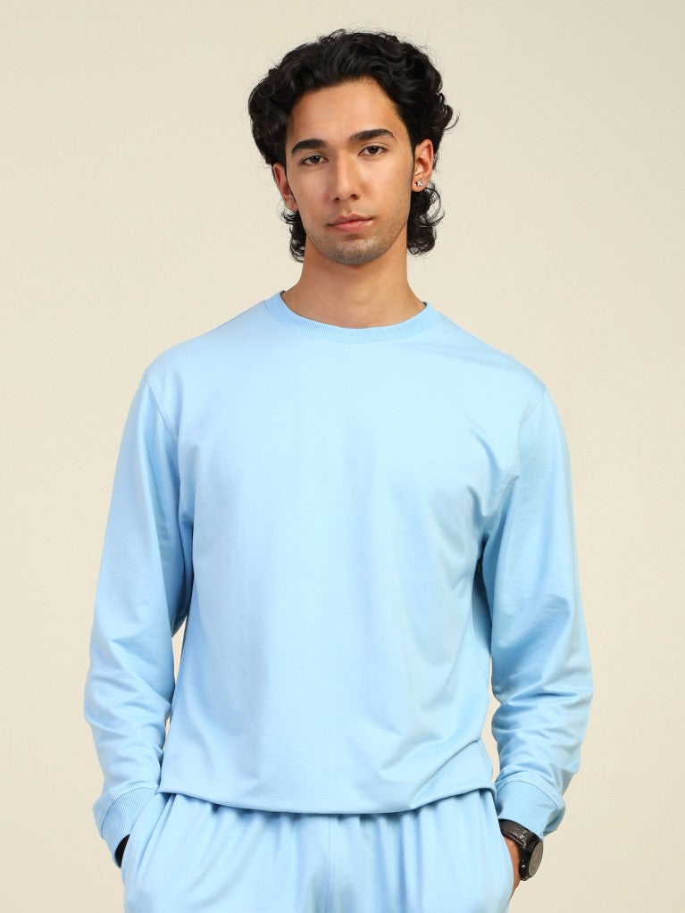 Naturefab Men's Organic Bamboo Terry Sweatshirt Sky Blue-1