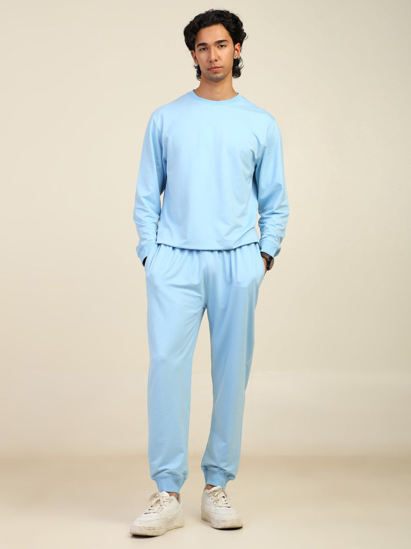 Naturefab Men’s Organic Bamboo Trackpants Sky Blue-2