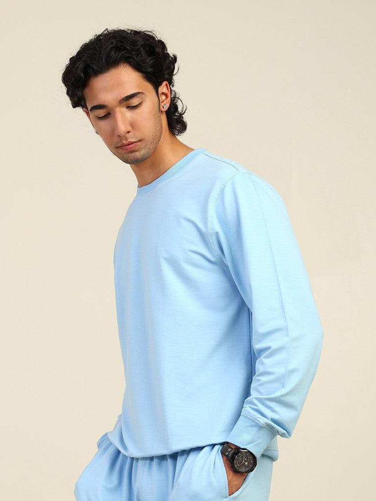 Naturefab Men's Organic Bamboo Terry Sweatshirt Sky Blue-2