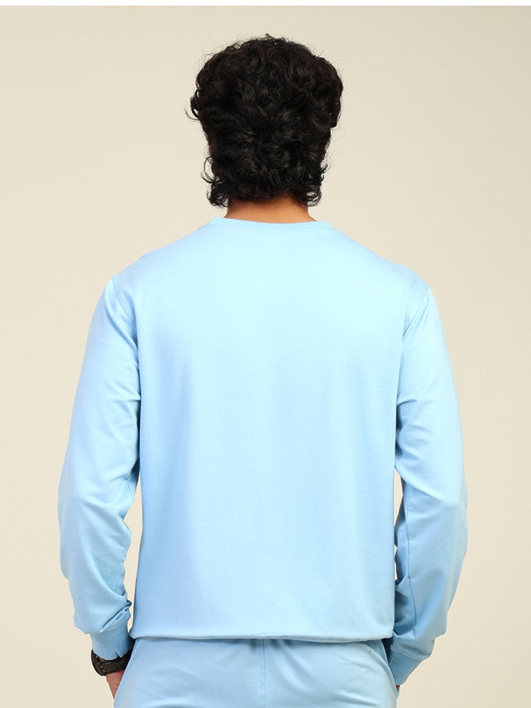 Naturefab Men's Organic Bamboo Terry Sweatshirt Sky Blue-3
