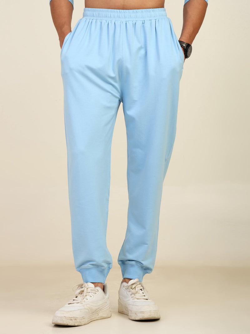 Naturefab Men’s Organic Bamboo Trackpants Sky Blue-1