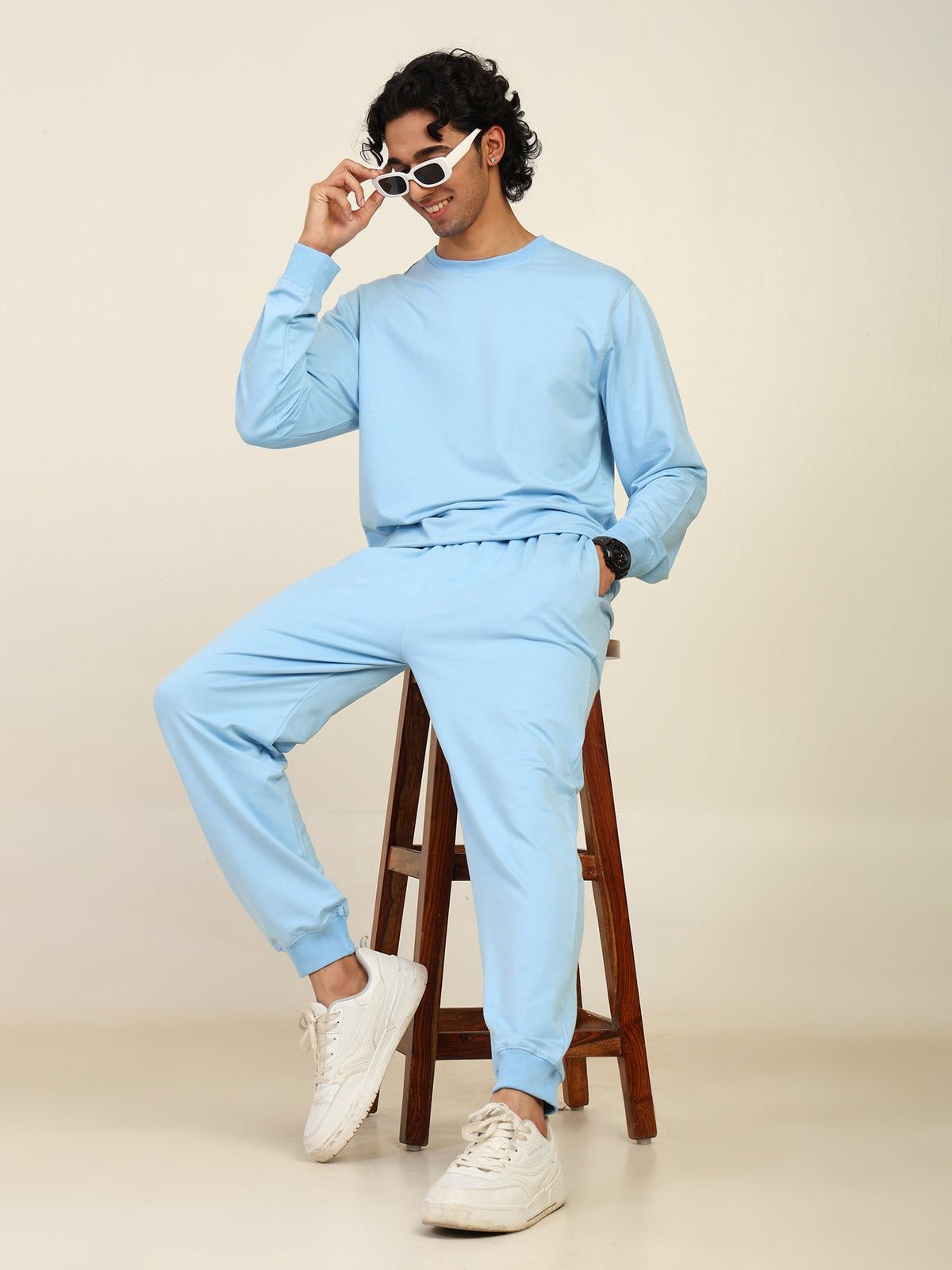 Naturefab Men's Organic Bamboo All Season Co-ord Sky Blue-2