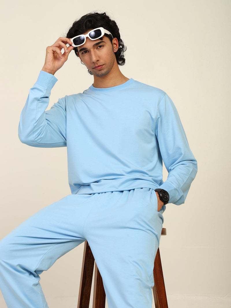 Naturefab Men's Organic Bamboo Terry Sweatshirt Sky Blue-5