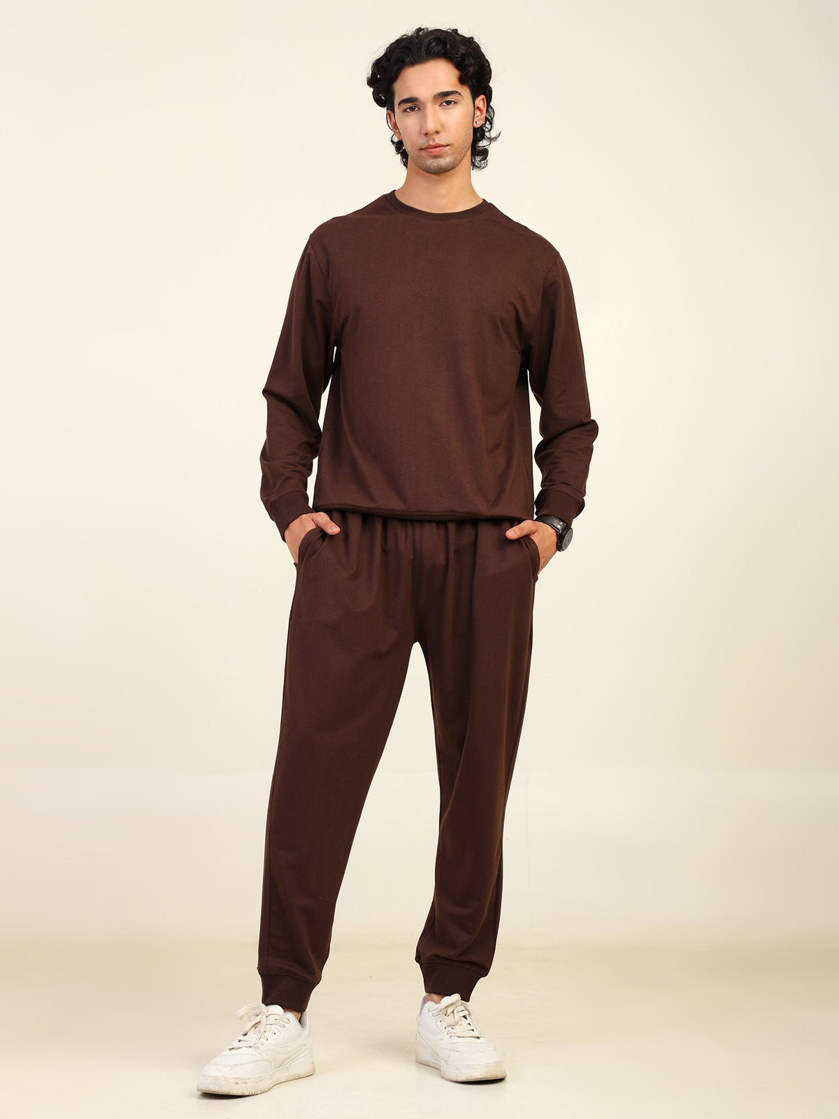 Naturefab Men's Organic Bamboo All Season Co-ord Coffee Bean-3