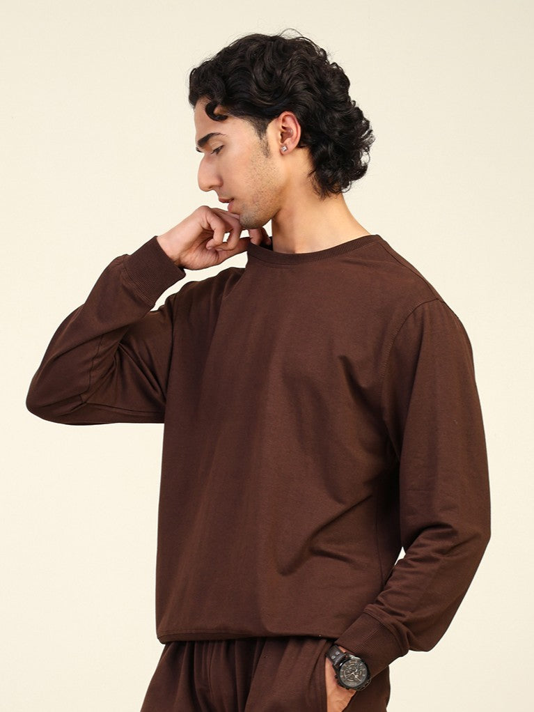 Naturefab Men's Organic Bamboo Terry Sweatshirt Coffee Bean-2