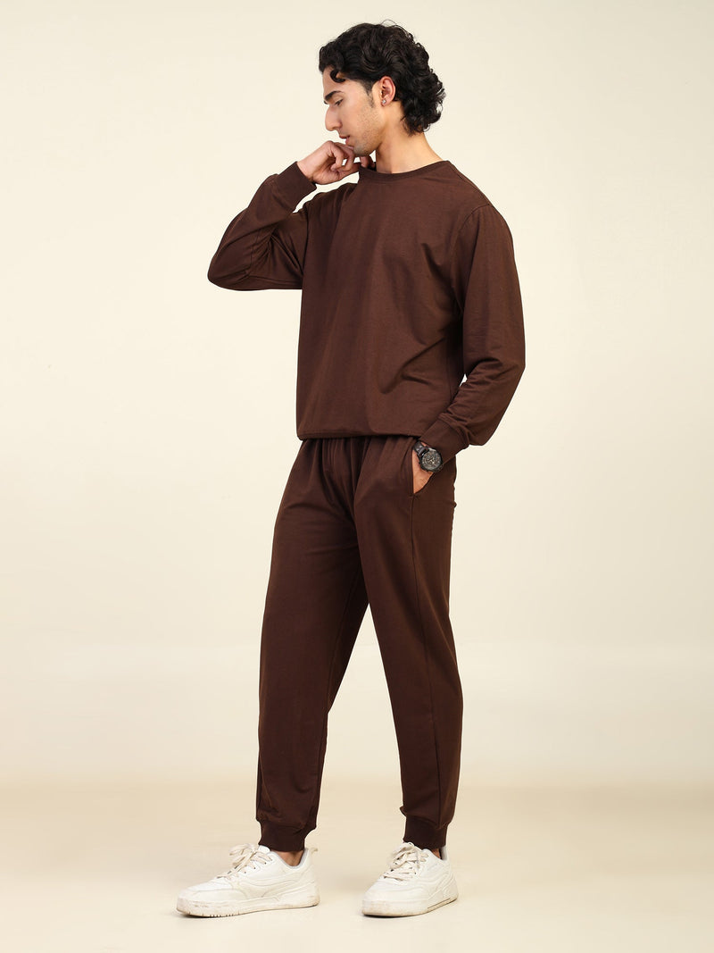 Naturefab Men's Organic Bamboo All Season Co-ord Coffee Bean-1
