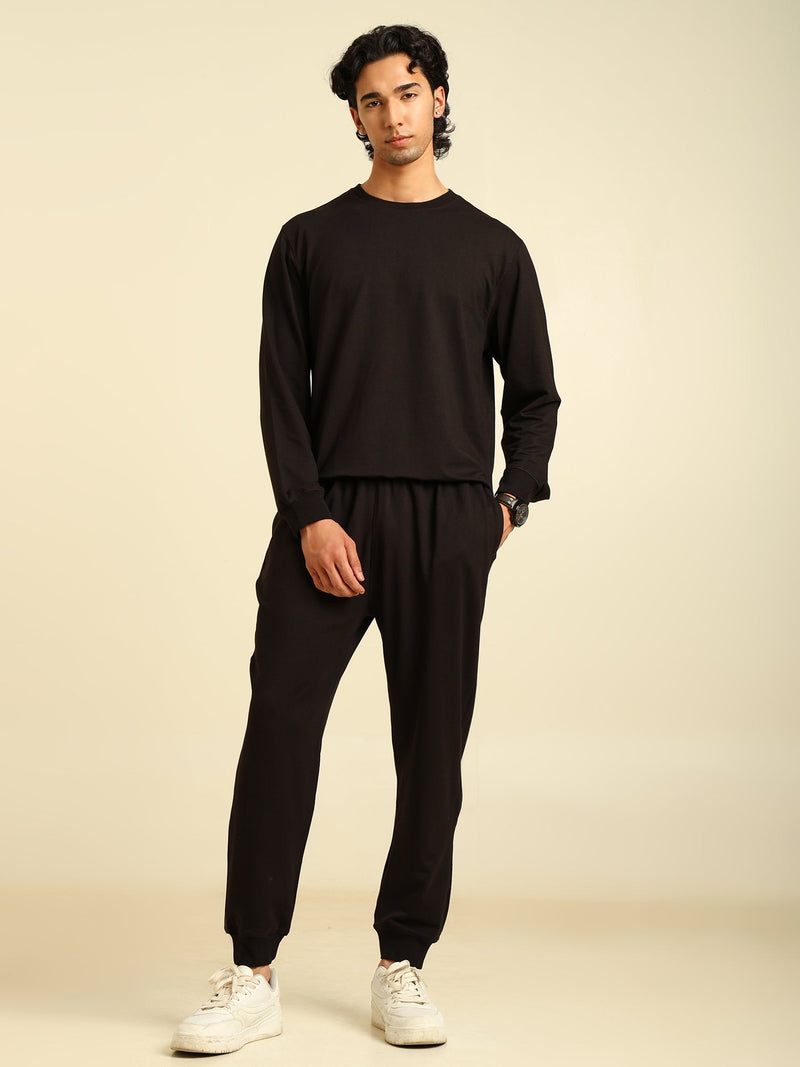 Naturefab Men’s Organic Bamboo Trackpants Black-2