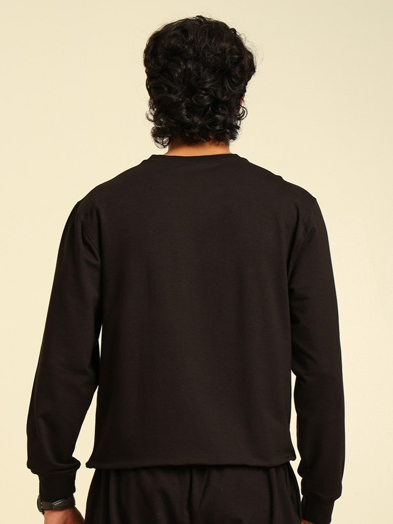 Naturefab Men's Organic Bamboo Terry Sweatshirt Black-3