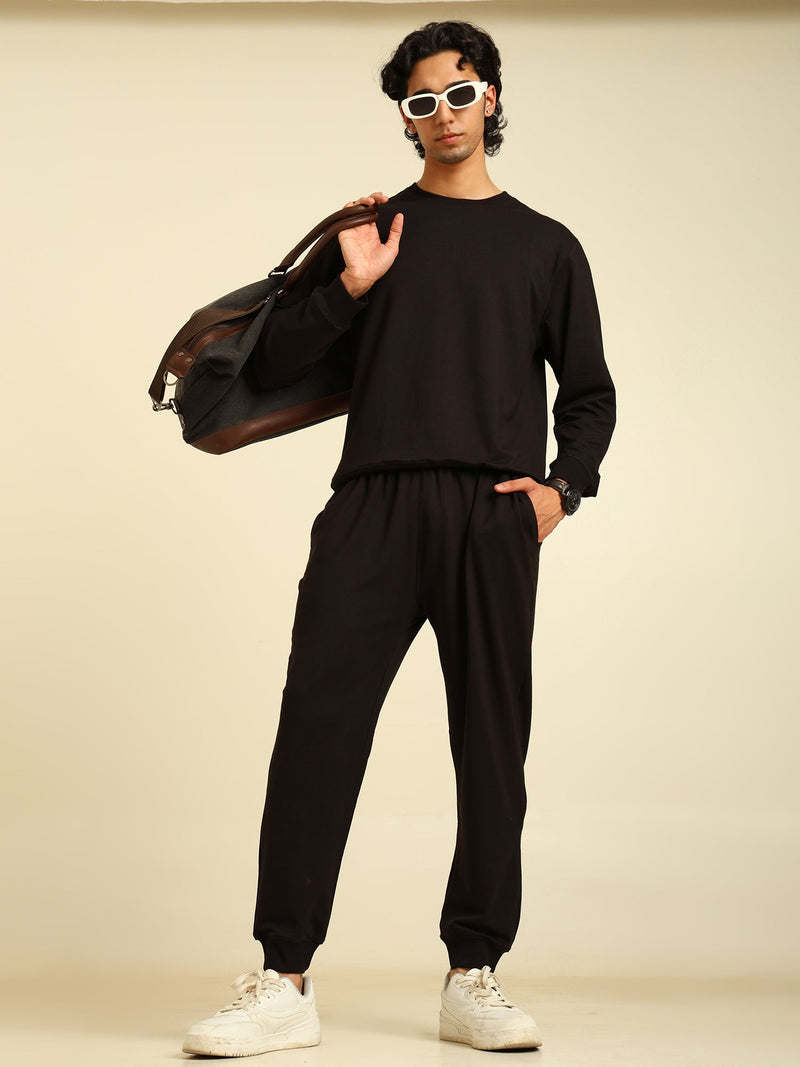 Naturefab Men's Organic Bamboo All Season Co-ord Black-5