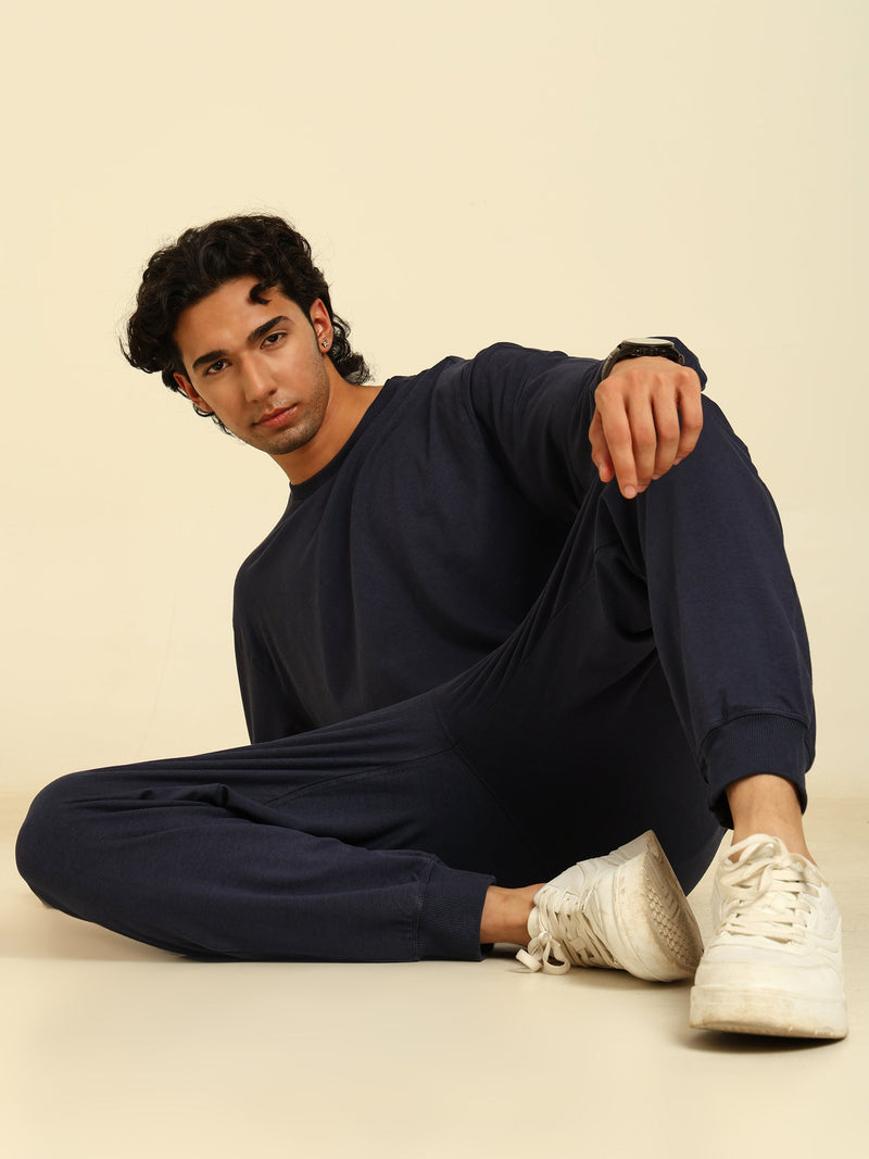 Naturefab Men's Organic Bamboo Terry Sweatshirt Mood Indigo-4