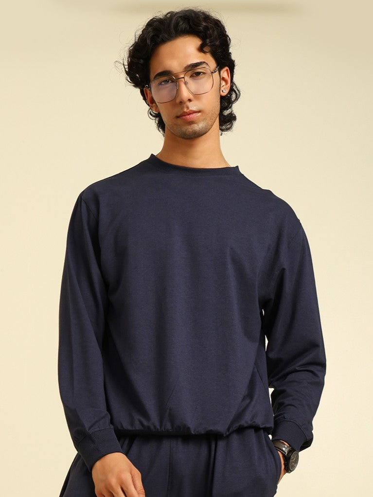 Naturefab Men's Organic Bamboo Terry Sweatshirt Mood Indigo-1