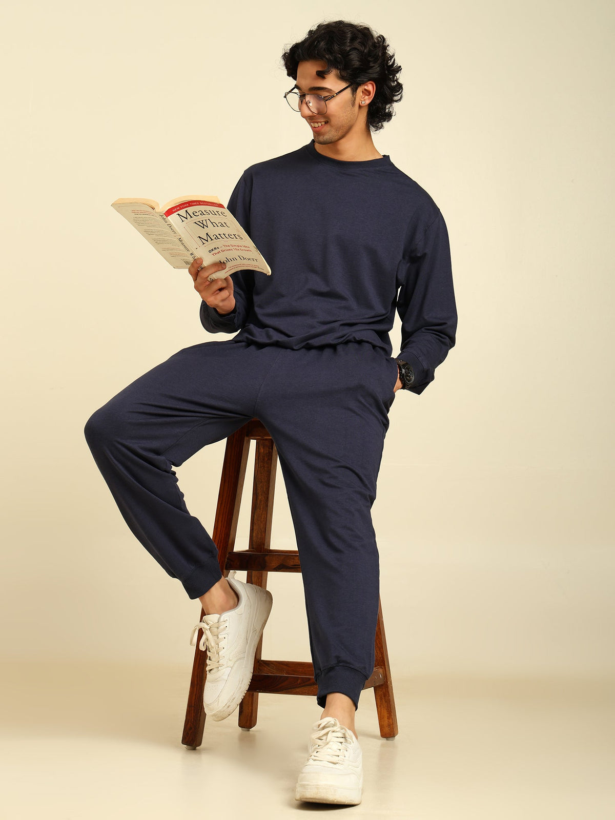 Naturefab Men's Organic Bamboo All Season Co-ord Mood Indigo-5