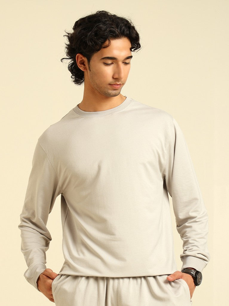 Naturefab Men's Organic Bamboo Terry Sweatshirt Harbour Mist-1