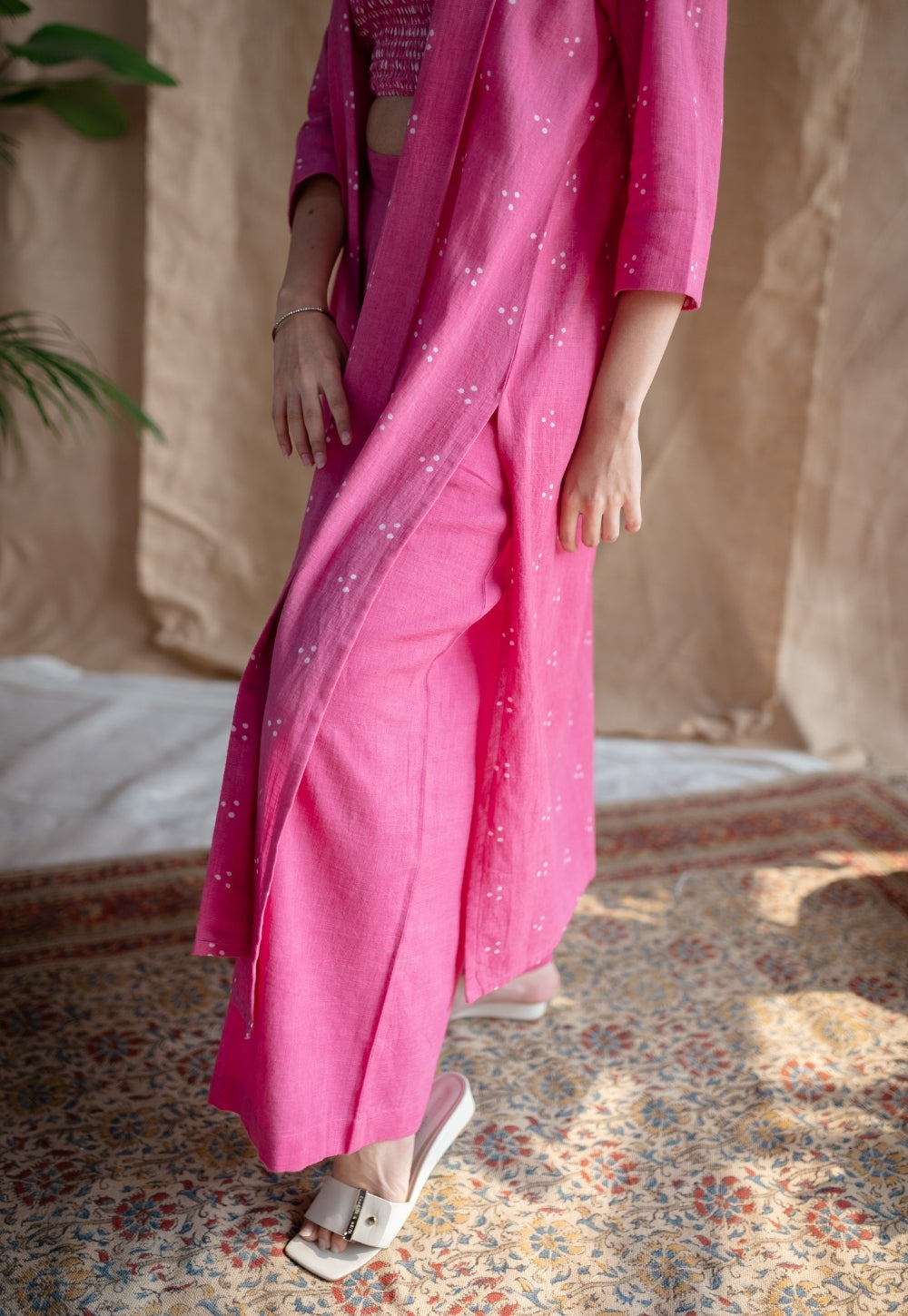 Yafit Slub Cotton Wide Leg Pant