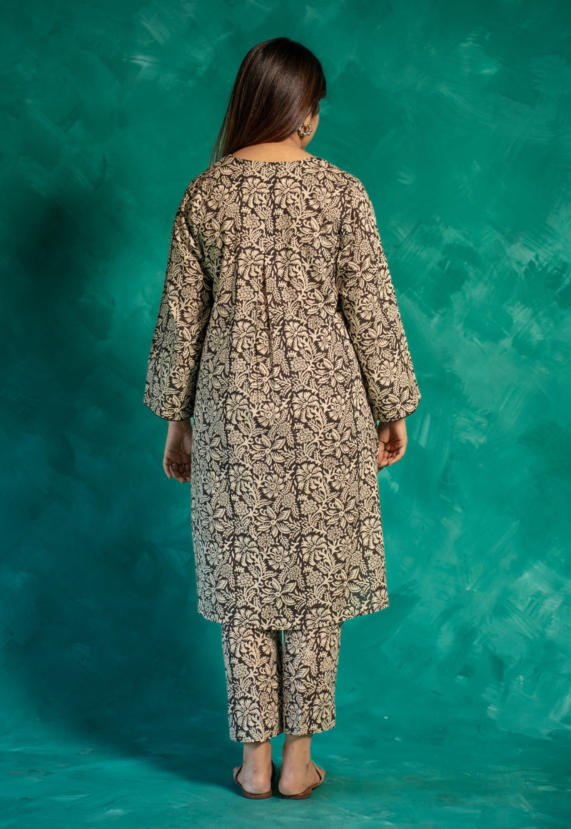 Nikita Black Bagru Cotton Straight Co-Ord Set