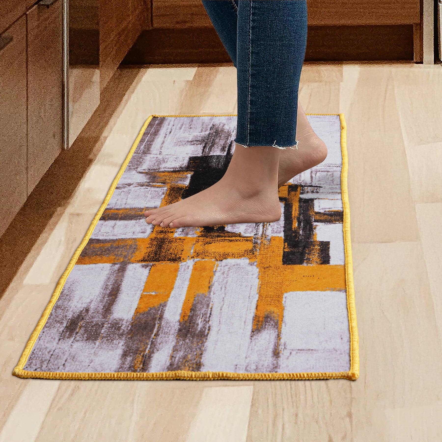 Imprimer Scribble - Digitally Printed Felt Runner Rug (Multicolor)-10