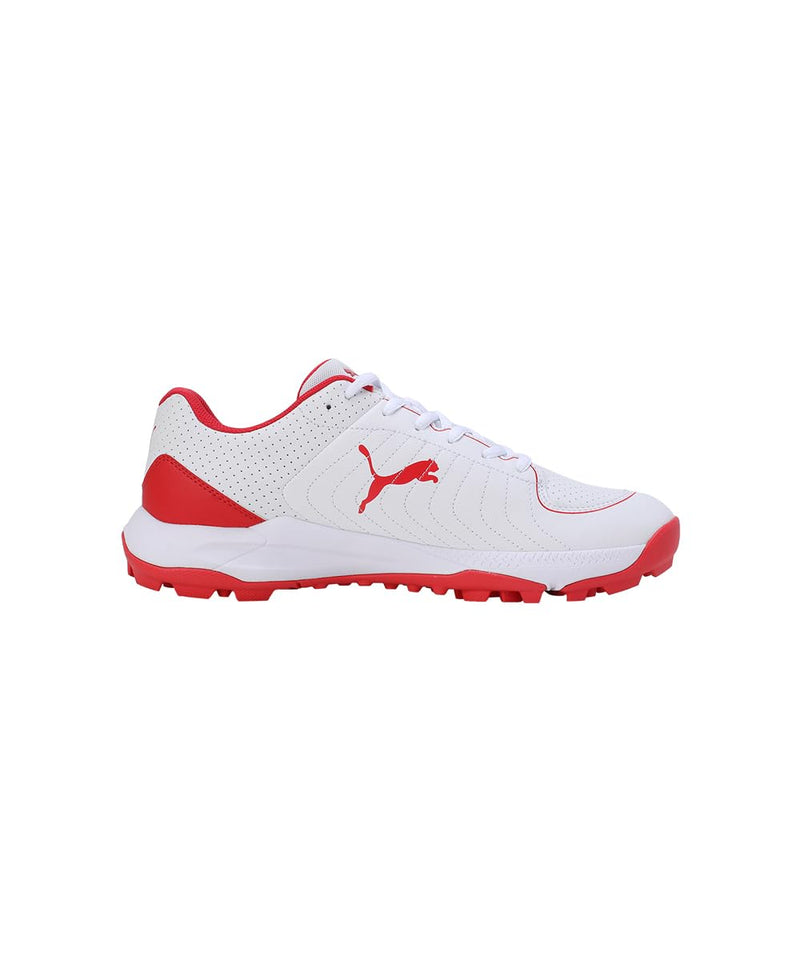 Puma 24 FH Rubber Wide Fit Cricket Shoes - White-Red